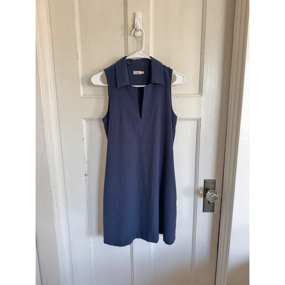 Faherty navy All Day collared sleeveless dress with pocket size XS